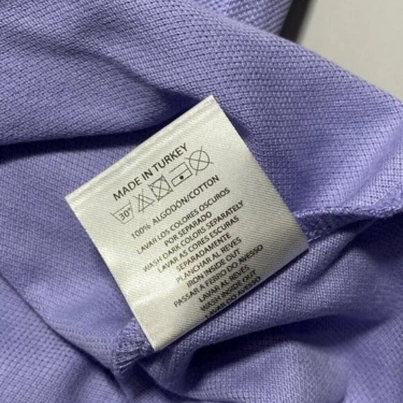 NEW NUDE PROJECT Mens Polo Purple/Blue Size L Angelo Button Short Sleeve - Picture 10 of 10